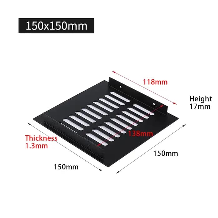 Grille de Ventilation rectangulaire en aluminium pour armoire, garde-robe, couvercle de Ventilation