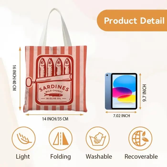Sacs de rangement pour boîtes de conserve de sardines Coastal Charm