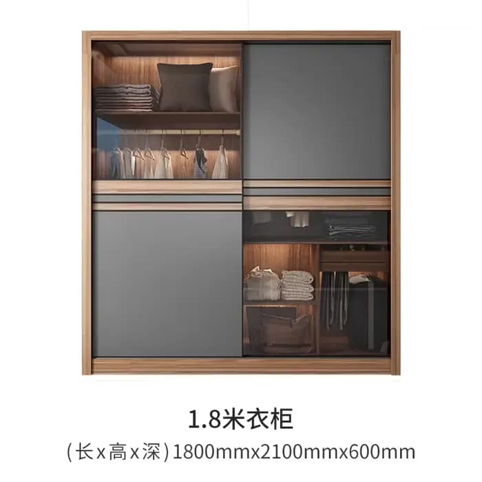 Armoire nordique portes d'armoire coulissantes chambre placards ouverts armoires