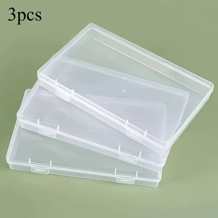 Boîte de rangement en plastique transparente avec couvercle serré, 3 pièces, boîtes de tri pour Docu