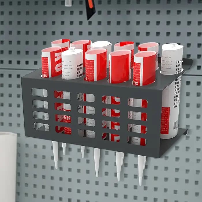 Support de rangement mural polyvalent en acier inoxydable – Organisateur de mastic et de graisse pour étagères d'atelier