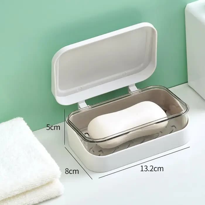 Porte-savon de salle de bain avec couvercle, boîte à savon en plastique pour la maison, garde le sav