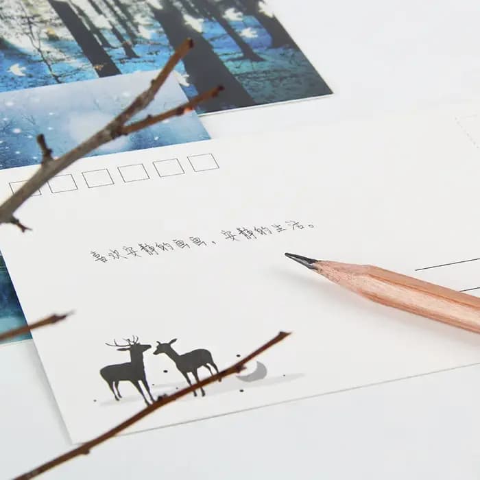 30 feuilles de carte postale lumineuse créative