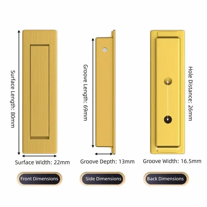 Poignée de porte de meuble en acier inoxydable
