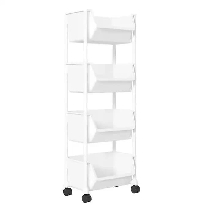 Chariot de rangement mobile multi-niveaux avec roulettes pour la maison