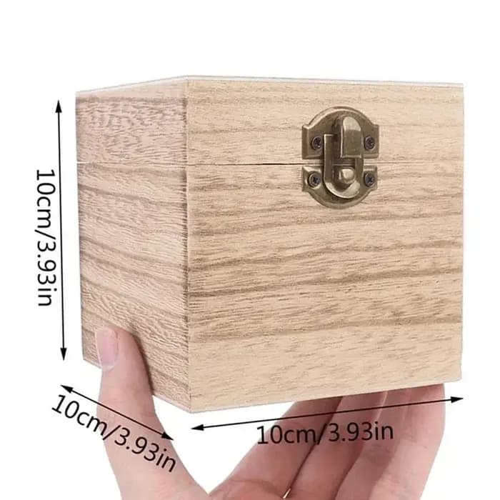 Boîte de rangement artisanale en bois pour l'école et le camping