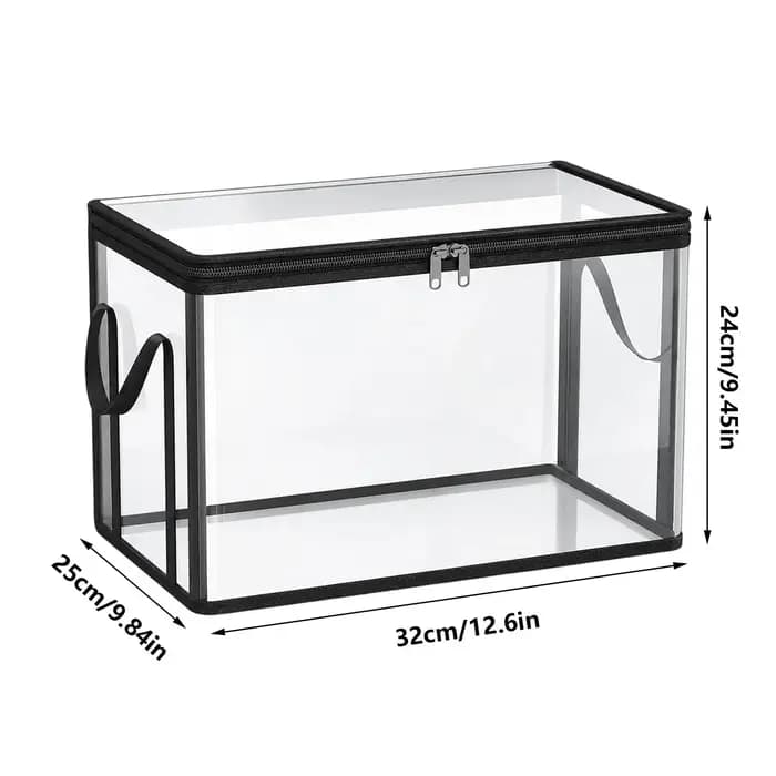 Boîte de rangement transparente empilable grande capacité pour livres
