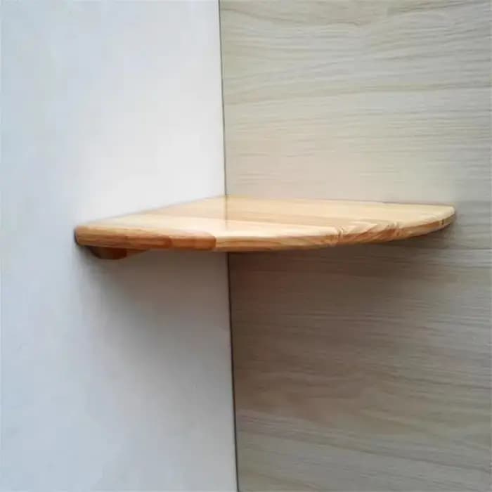 Étagère d'angle flottante en bois de chêne massif 15-30cm