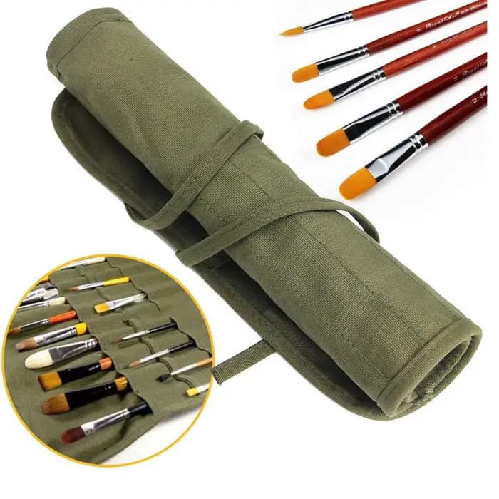 Sac de rangement en toile pour pinceaux de peinture