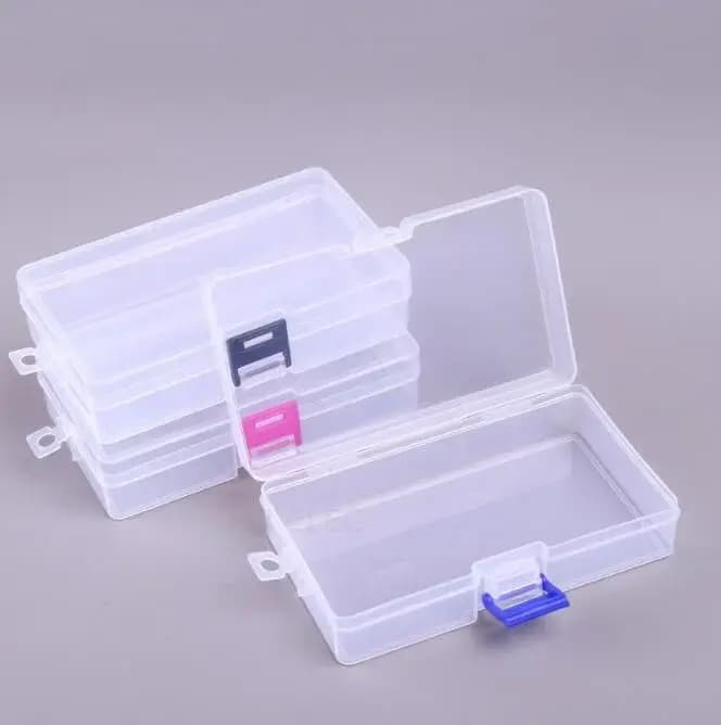 Boîte de Rangement Rectangulaire en Plastique PP avec Couvercle, Boîtier de Rangement Transparent po