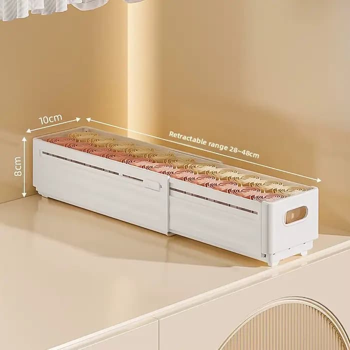 Boîte de rangement réglable pour chaussettes et sous-vêtements, boîte de rangement rétractable pour