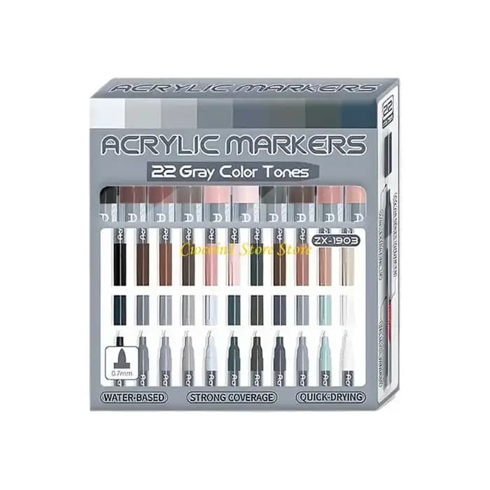 Seau rangement marqueurs acryliques portables A3PC, plusieurs couleurs pour le dessin professionnel