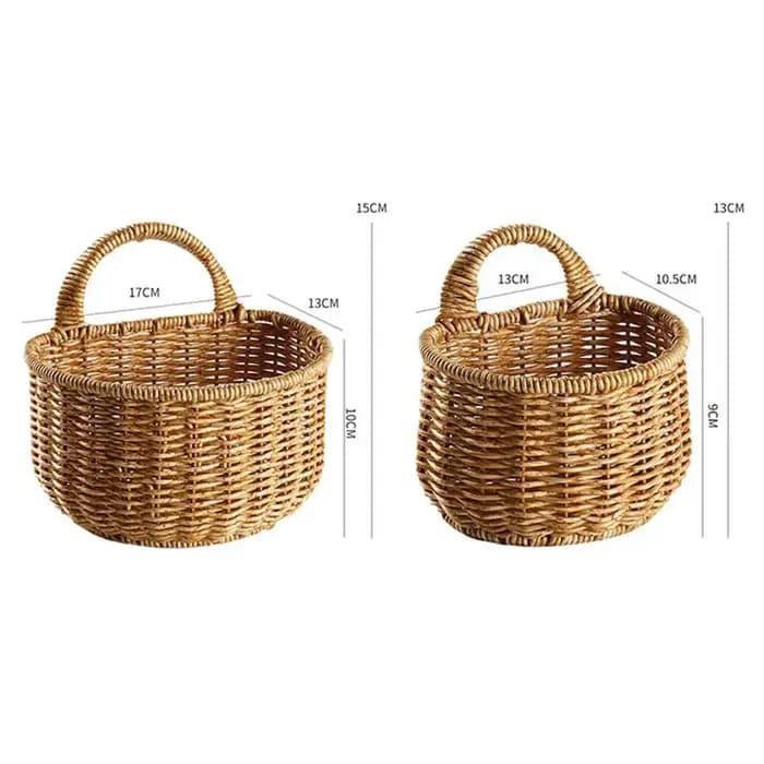 Panier mural en osier tressé pour fruits et légumes