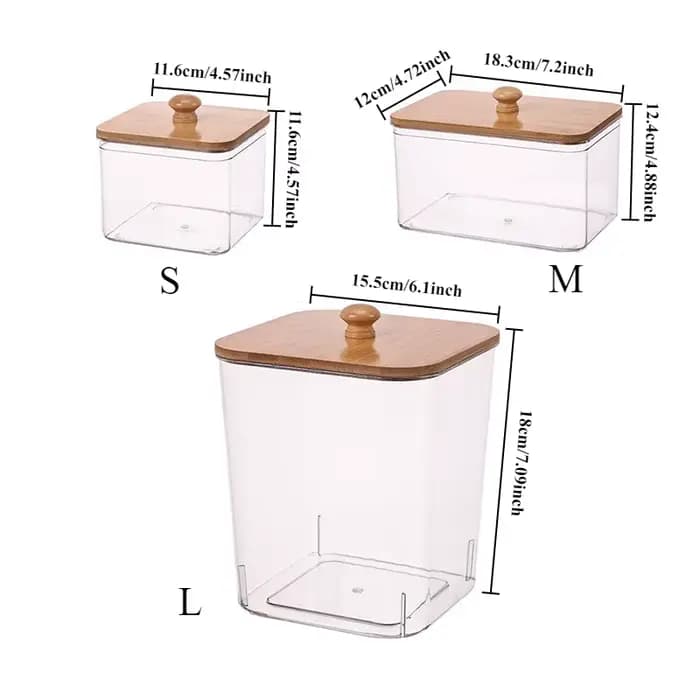 Boîte de rangement de poudre à lessive avec couvercle en bambou