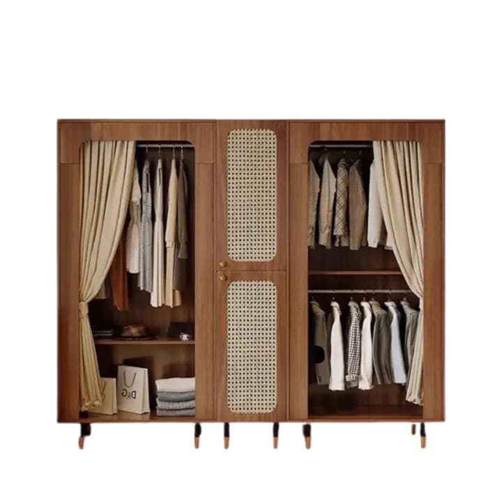 Armoire Vintage en bois rangement femmes vêtements jean placard