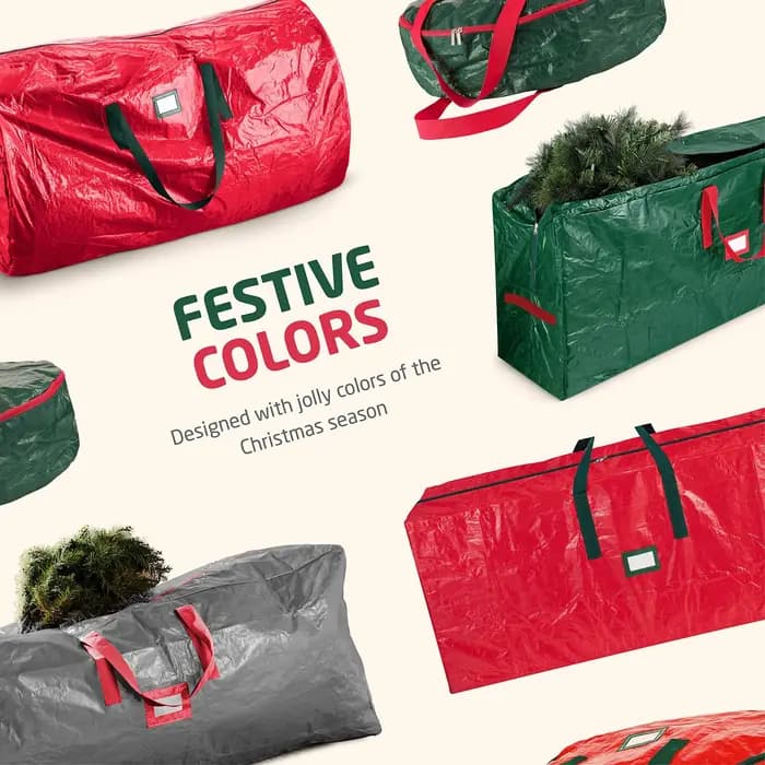 Sac de rangement pour arbre de Noël de grande capacité | Imperméable et anti-poussière
