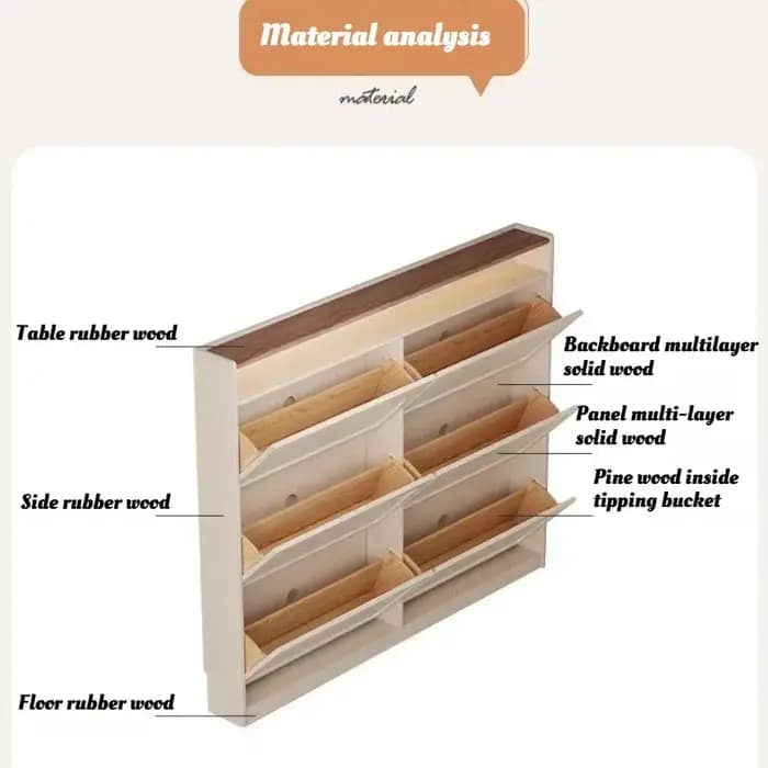 Meuble à chaussures en bois moderne pour chambre et entrée