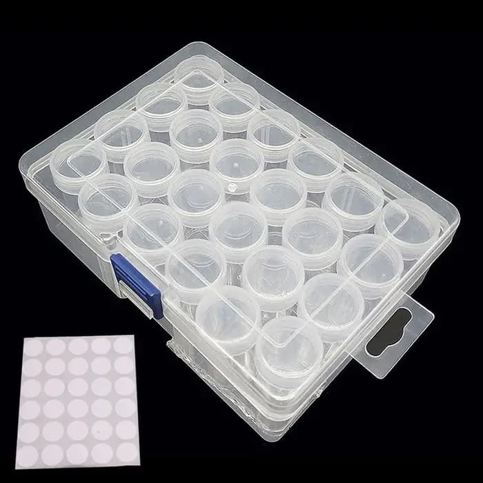 Bouteille de rangement de 24/30/48/60/80 perles, organisateur d'accessoires, outils de peinture diam