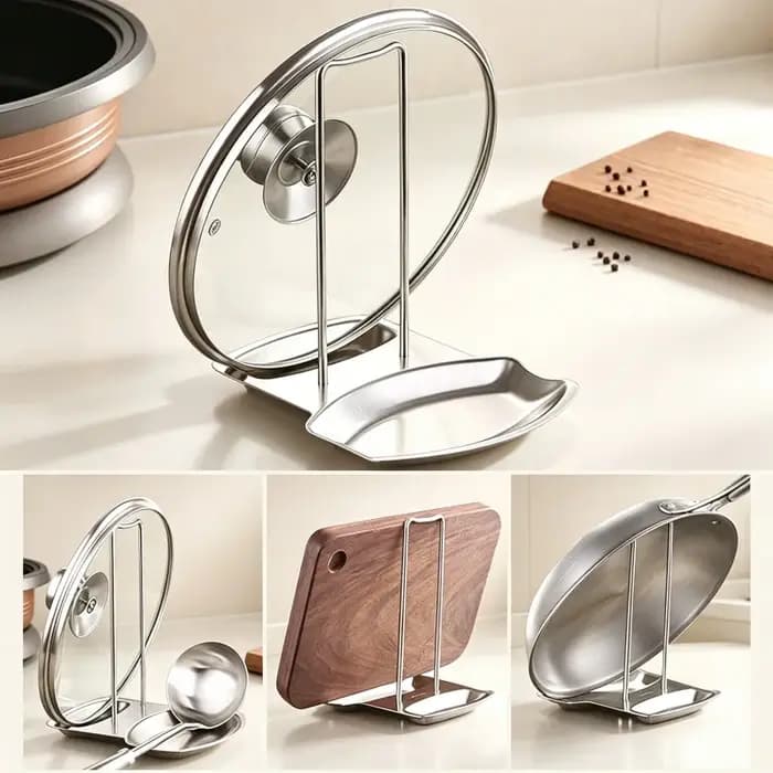Support de couvercle de casserole en acier inoxydable