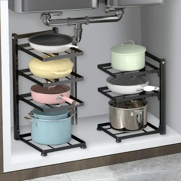 Étagère de rangement multicouche pour évier de cuisine