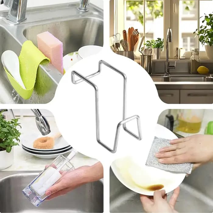 Support pour éponge de lavabo double