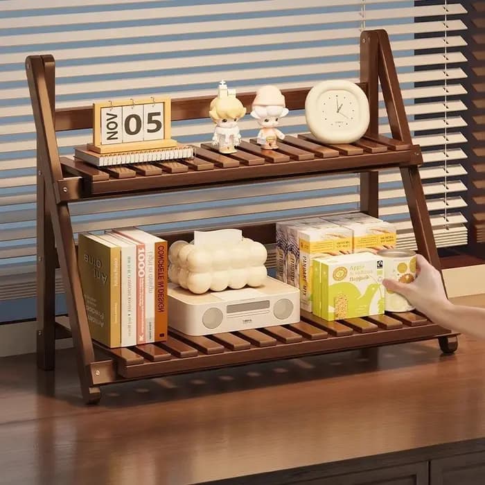 Étagère de rangement de bureau multifonctionnelle à double couche