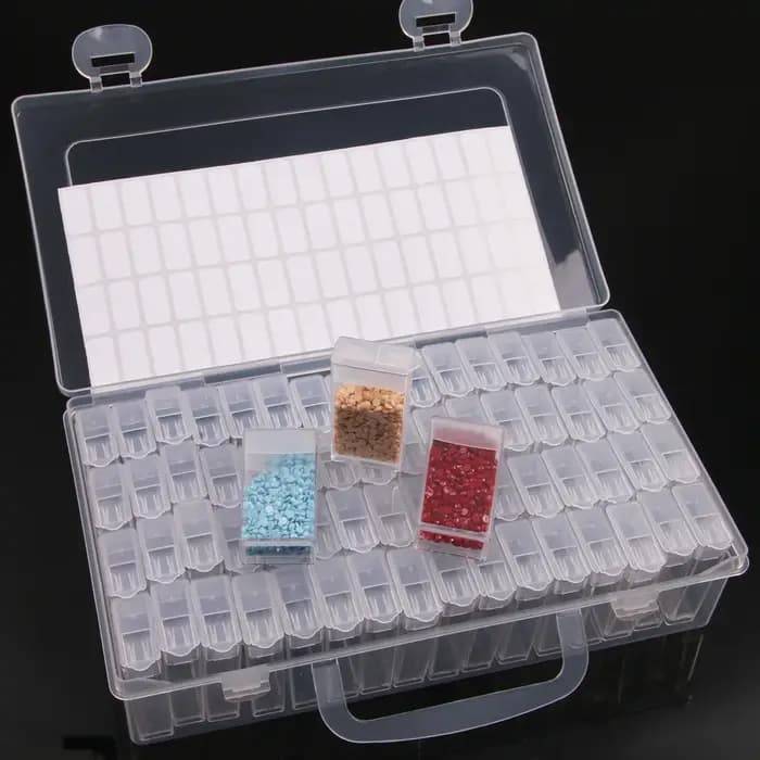 Boîte de rangement en plastique à 28/32/48/56/64 fentes, boîte de rangement pour peinture diamant à faire soi-même, perles, breloques, accessoires de bijoux, boîte de rangement 1 pièce