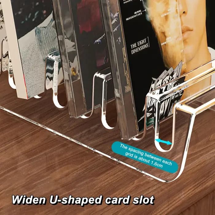 Étagère de présentation de CD en acrylique transparent à 6 compartiments