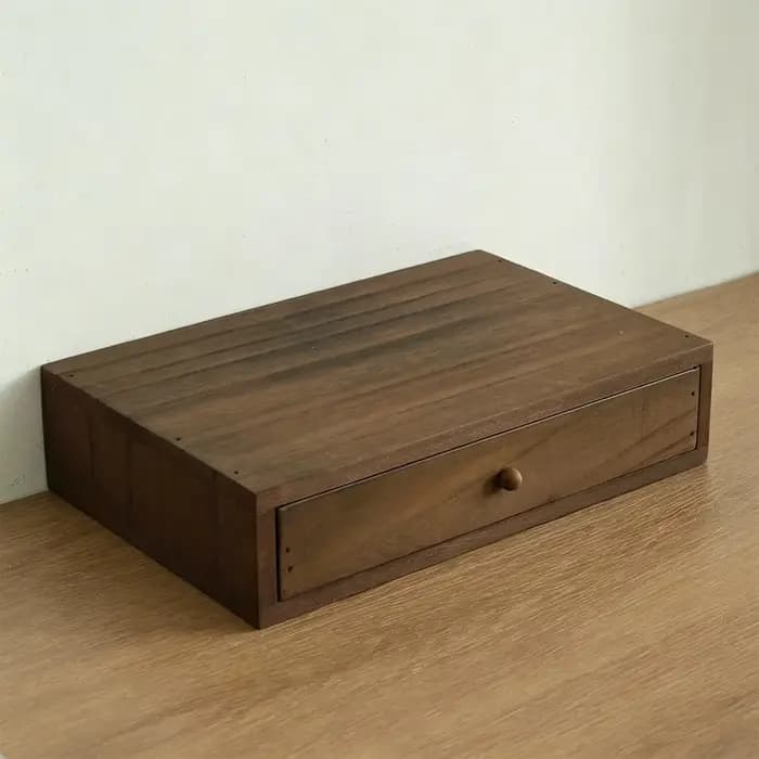 Organisateur de bureau en bois avec tiroir coulissant, durable, ornement de table, tiroir de rangeme