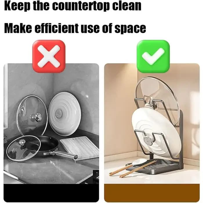 Support de rangement pour couvercle de casserole de cuisine
