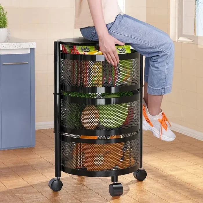 Supports de cuisine étagère à légumes multifonctionnelle Fruits support de rangement rotatif panier sol multicouche