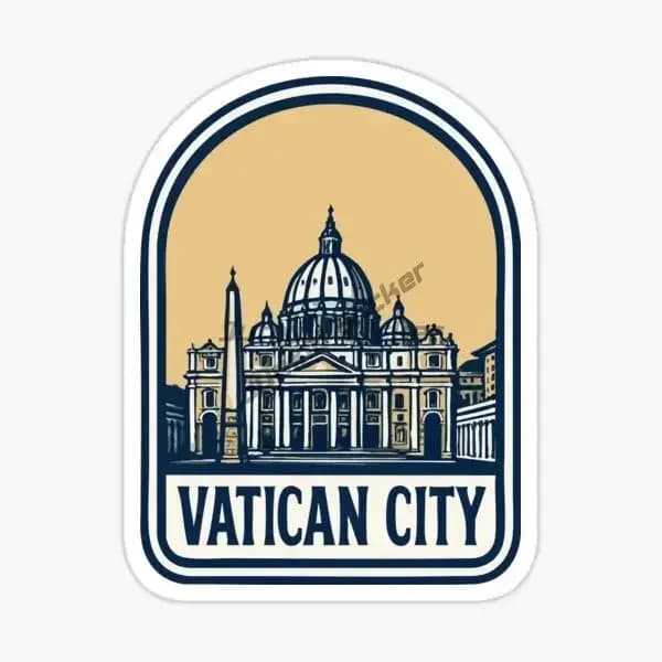 Autocollant créatif avec drapeau de la Ville du Vatican