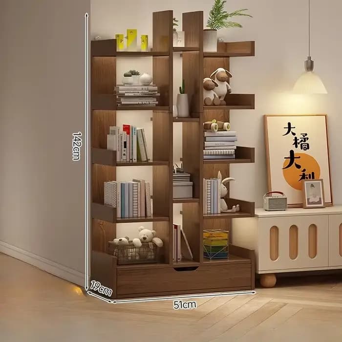 Bibliothèque de salon en bois massif