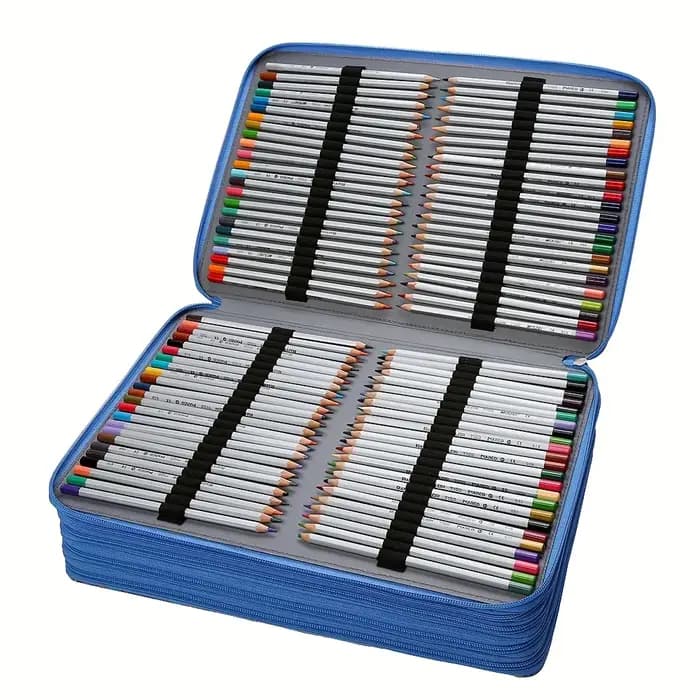 Boîte de rangement pour crayons colorés à 5 couches et 480 fentes avec fermeture à glissière