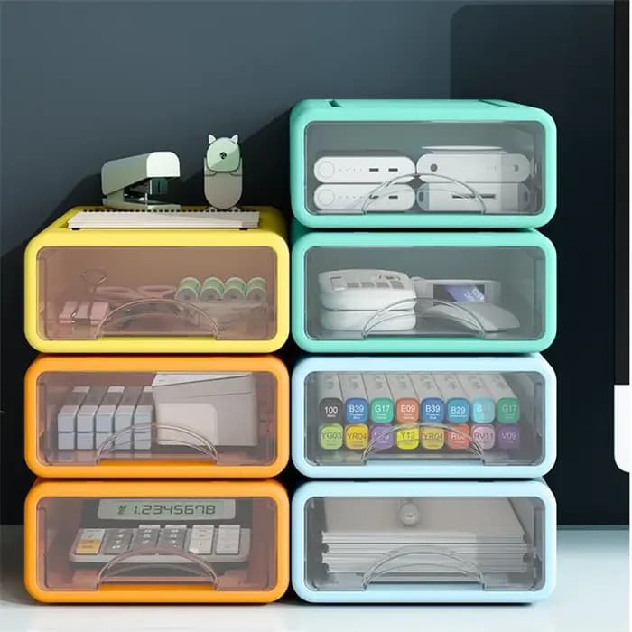 Type de tiroir conteneur de rangement en plastique empilable bureau placard organisateur boîte cosmétiques