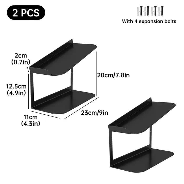 2 pièces/3 pièces/4 pièces noir étagère à chaussures murale porte-chaussures flottant tenture murale