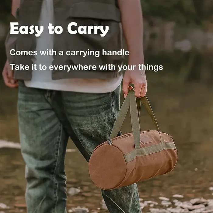 Sac de rangement pour outils de camping, grande capacité, sac cylindrique pour piquets de tente, sac léger pour clous de tente, sac porte-clous de sol pour le camping en plein air