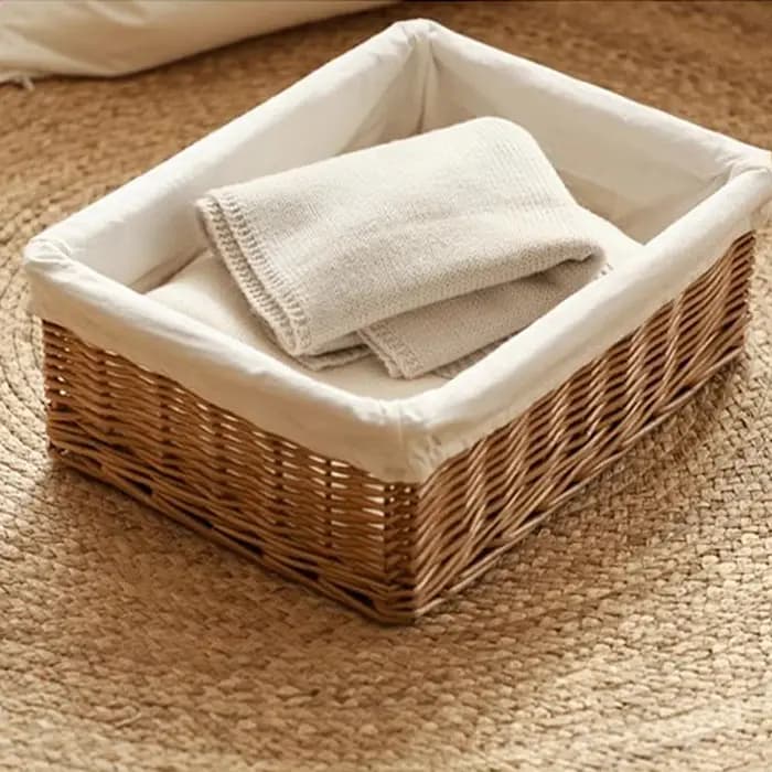 Mir de rangement tissé en rotin fait à la main