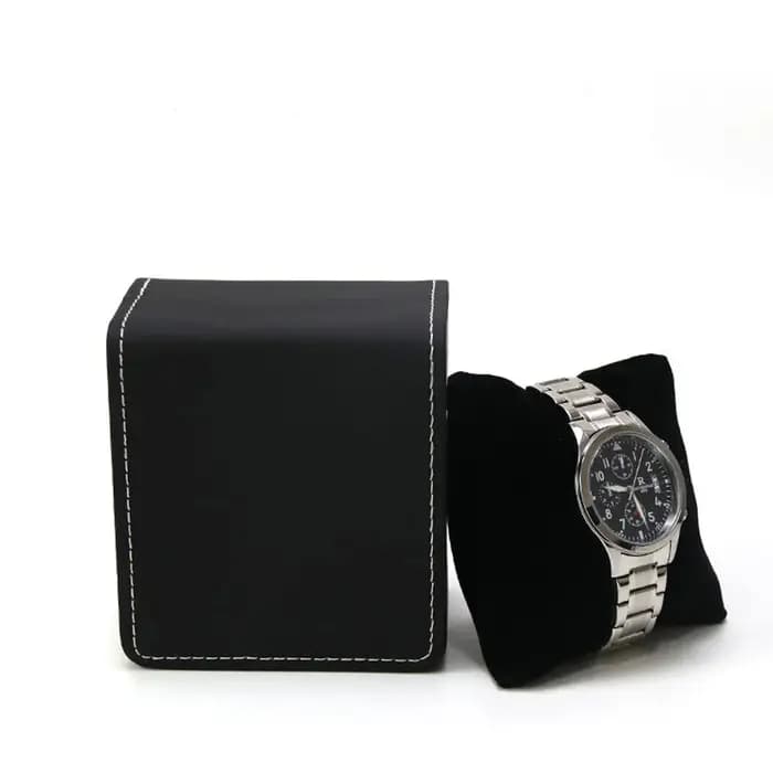 Coffret cadeau de montre simple noir avec oreiller