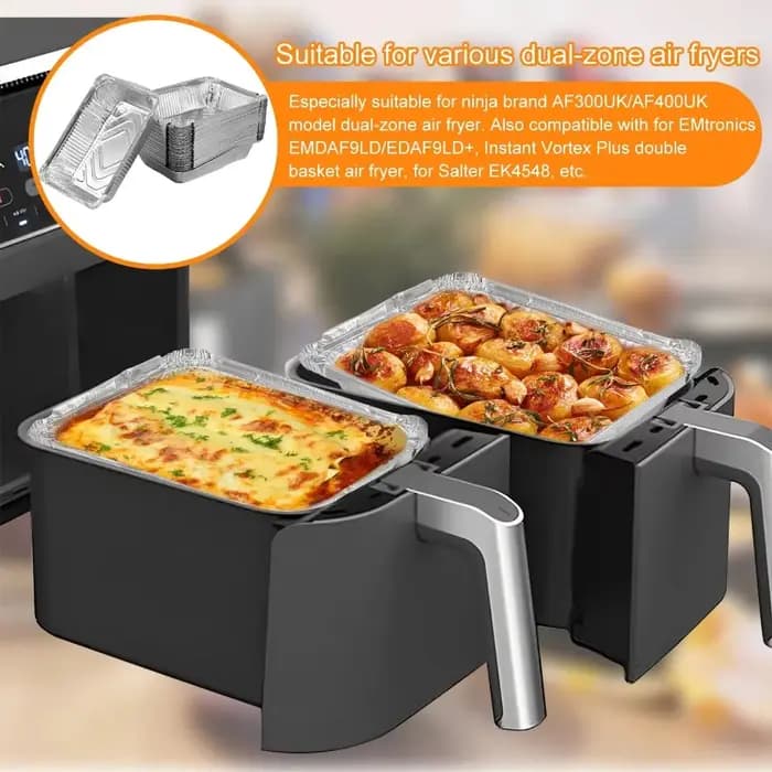 Conteneurs de stockage des aliments jetables en papier d'aluminium, poêle de cuisson au four, plateau carré en aluminium, outils de cuisine 10 pièces