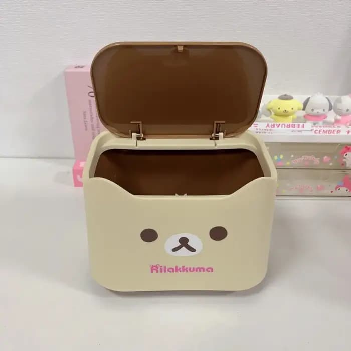 Kawaii Rilakkuma panier de rangement Mini boîte de rangement mignon Anime dessin animé bureau tri po