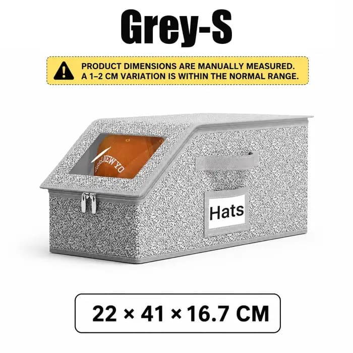 Boîte de rangement pour casquettes de baseball, organisateur de placard avec fenêtre transparente, s