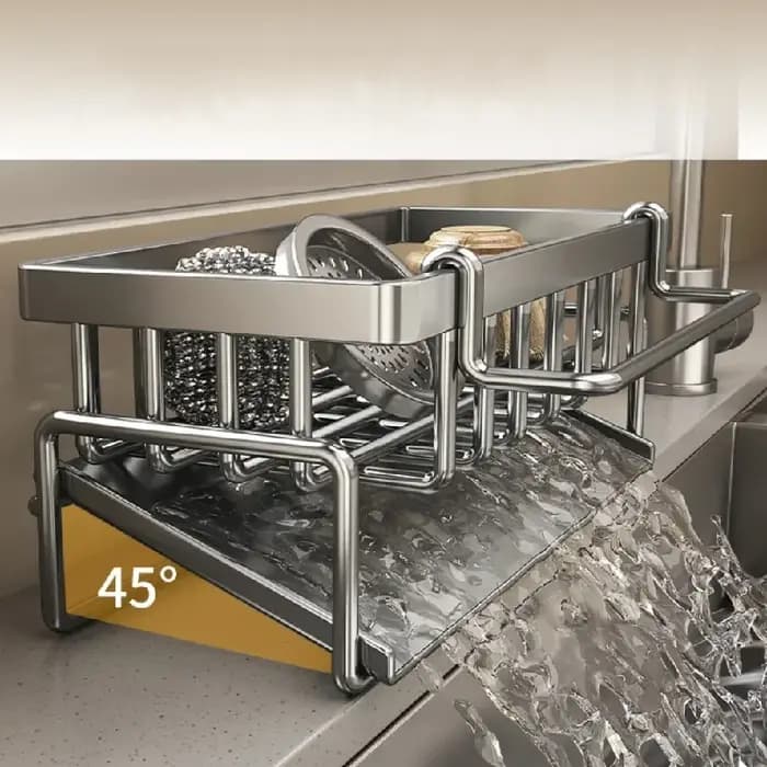 Égouttoir à vaisselle extensible en acier inoxydable pour comptoir de cuisine