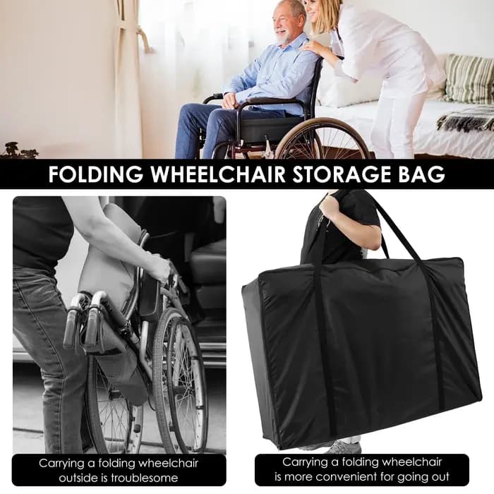 Sac de voyage à roulettes pliable, sac de rangement pour fauteuil roulant, sac étanche pour fauteuil