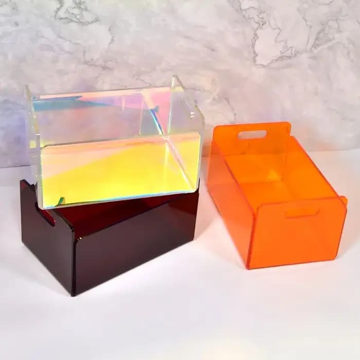 Bacs de rangement en acrylique transparent