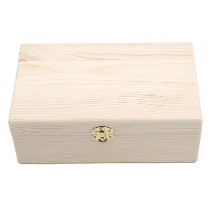 Coin couleur Pinus Sylvestris boîte de rangement rectangulaire en bois couvercle rabattable boîte-cadeau