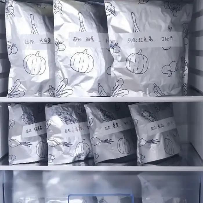 Sacs de conservation en aluminium, organisateurs scellés pour congélateur, emballages alimentaires réutilisables, sacs anti-odeurs pour garde-manger, essentiels de cuisine