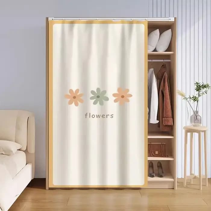 Rideau d'armoire, rideau de porte coulissante, housse de garde-robe, bibliothèque, étagère à chaussu