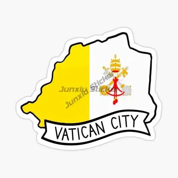 Autocollant créatif avec drapeau de la Ville du Vatican