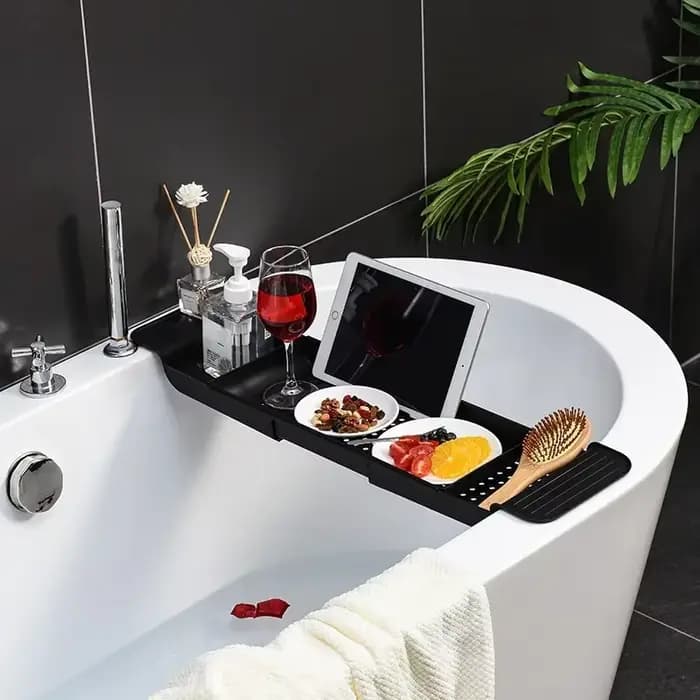 Support de rangement de baignoire rétractable multifonction